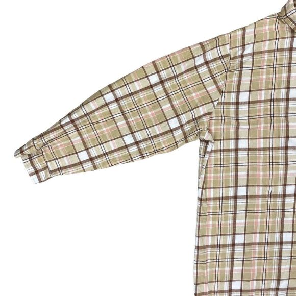 Cotton On Shirt Womens Large Tan Plaid Flannel Button Up Casual Outdoor Ladies - Picture 2 of 16